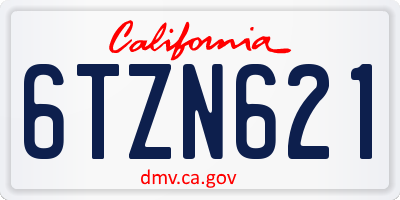 CA license plate 6TZN621