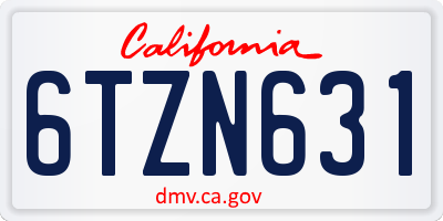 CA license plate 6TZN631