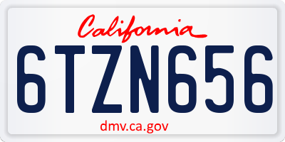 CA license plate 6TZN656