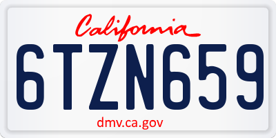 CA license plate 6TZN659