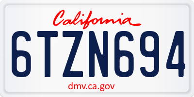 CA license plate 6TZN694
