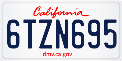 CA license plate 6TZN695