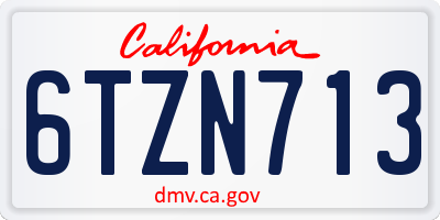 CA license plate 6TZN713