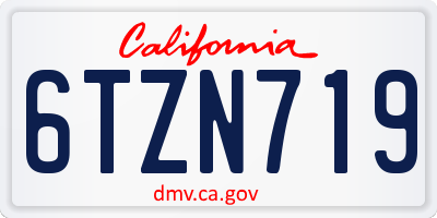CA license plate 6TZN719