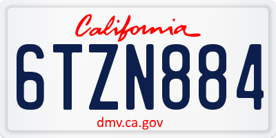 CA license plate 6TZN884