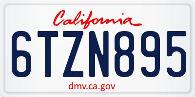 CA license plate 6TZN895