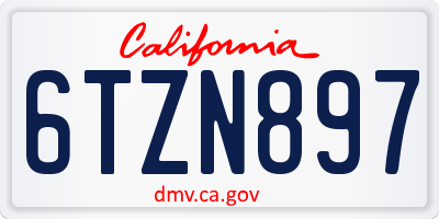 CA license plate 6TZN897