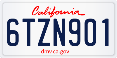 CA license plate 6TZN901