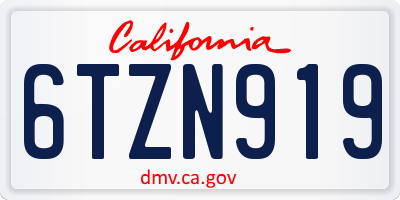 CA license plate 6TZN919