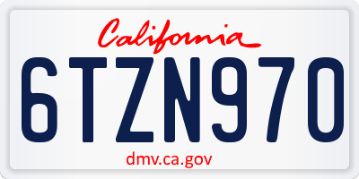 CA license plate 6TZN970