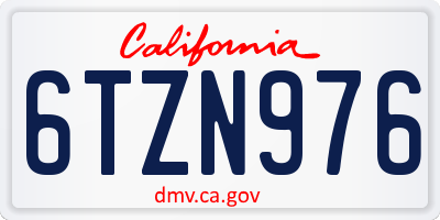 CA license plate 6TZN976