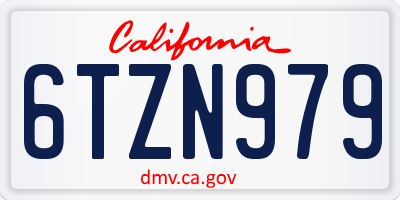 CA license plate 6TZN979