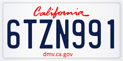 CA license plate 6TZN991