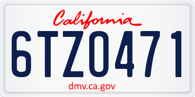 CA license plate 6TZO471