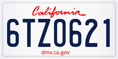 CA license plate 6TZO621