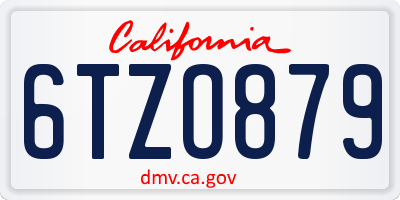 CA license plate 6TZO879