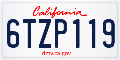 CA license plate 6TZP119