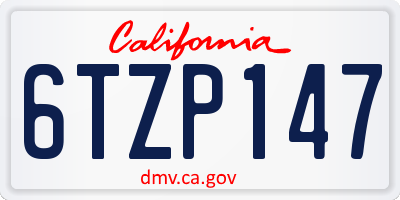 CA license plate 6TZP147