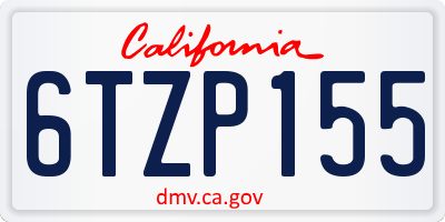 CA license plate 6TZP155
