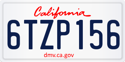 CA license plate 6TZP156