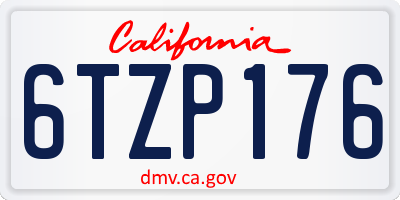 CA license plate 6TZP176
