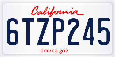 CA license plate 6TZP245