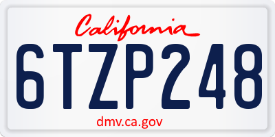 CA license plate 6TZP248