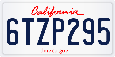 CA license plate 6TZP295