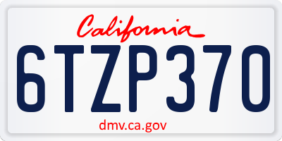 CA license plate 6TZP370