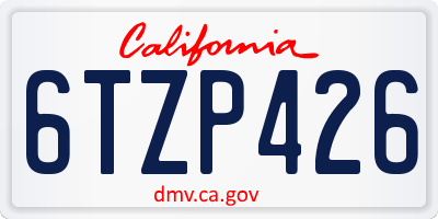 CA license plate 6TZP426