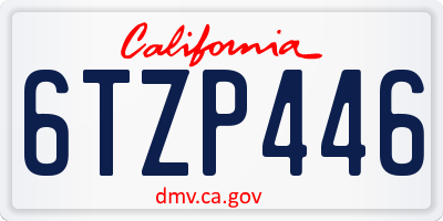 CA license plate 6TZP446