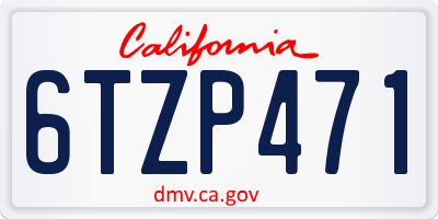CA license plate 6TZP471