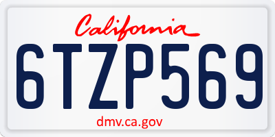 CA license plate 6TZP569