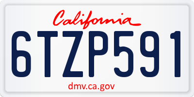 CA license plate 6TZP591