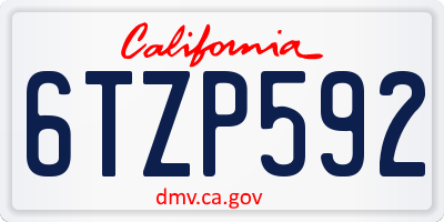 CA license plate 6TZP592