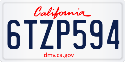 CA license plate 6TZP594