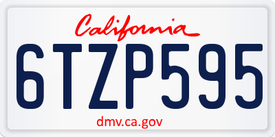 CA license plate 6TZP595