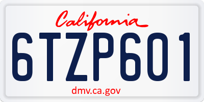 CA license plate 6TZP601