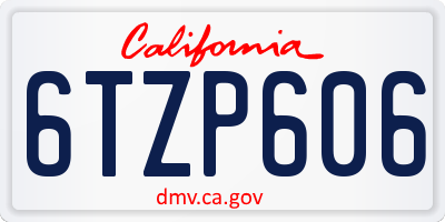 CA license plate 6TZP606