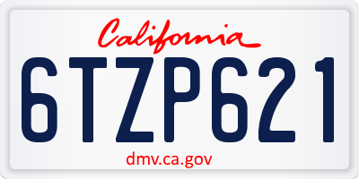 CA license plate 6TZP621