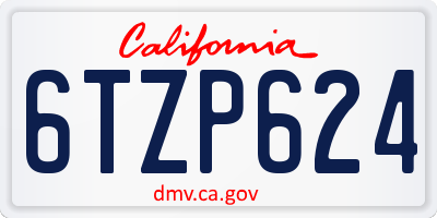 CA license plate 6TZP624