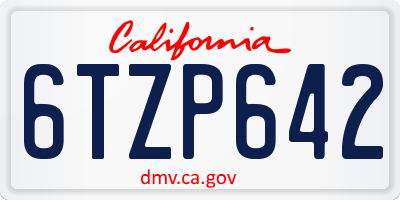 CA license plate 6TZP642