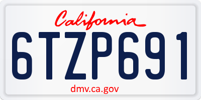 CA license plate 6TZP691