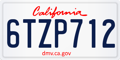 CA license plate 6TZP712