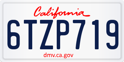 CA license plate 6TZP719