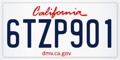 CA license plate 6TZP901