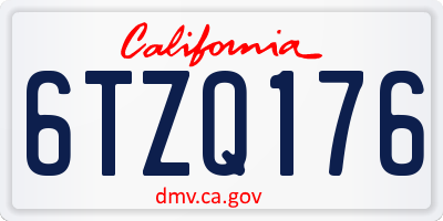 CA license plate 6TZQ176