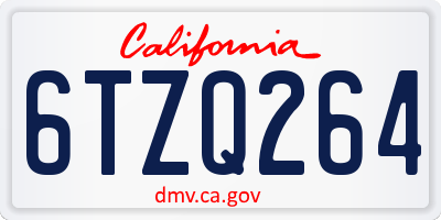 CA license plate 6TZQ264