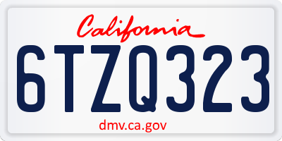 CA license plate 6TZQ323