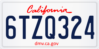 CA license plate 6TZQ324